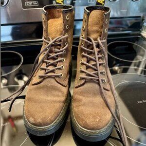 Dr Martens Brown Suede Zavala Unisex Combat Boots